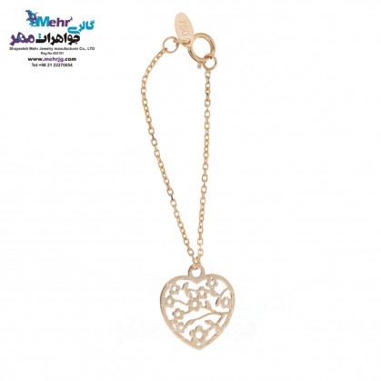 Gold Watch Pendant - Heart and Flower Design-MW0220